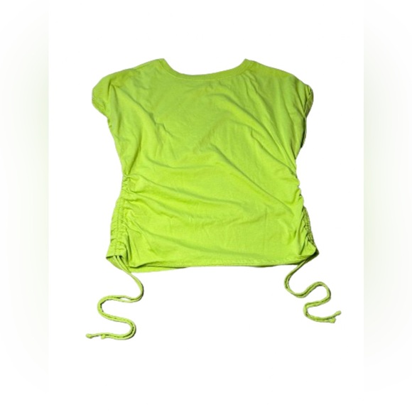 NO BOUNDARIES Lime green side drawstring short sleeve shirt - Picture 3 of 3